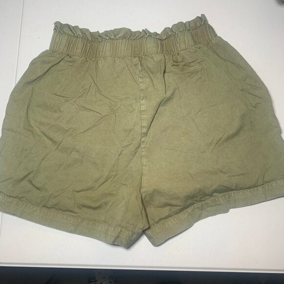 JANE AND DELANCEY WOMENS SMALL PAPER BAG SHORTS OLIVE ARMY GREEN CARGO - Picture 9 of 15